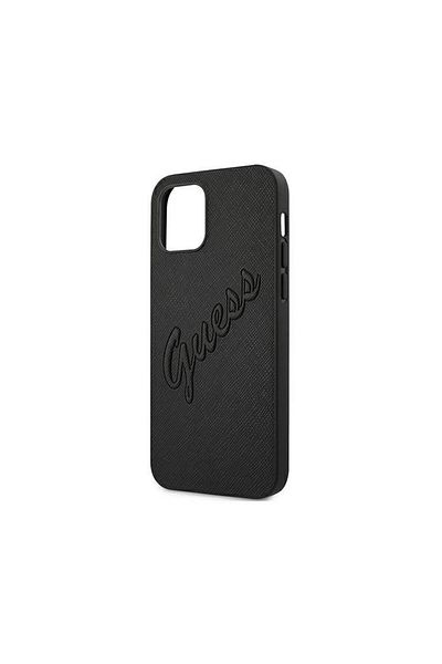 Guess Case Iphone 12 Pro Max Saffiano Vintage Script Black