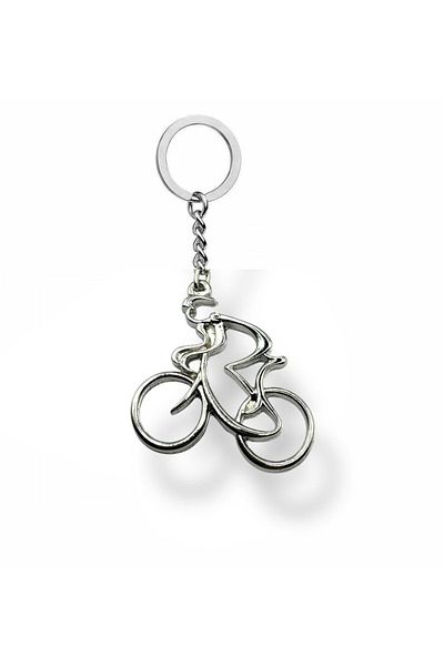 Herşey Nota Unisex Metal Keychain with Bicycle Figure – Sports and Freedom Themed Accessory