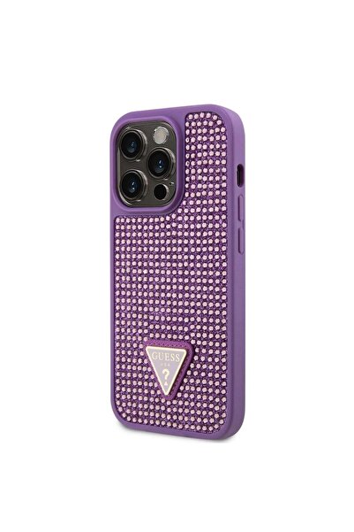 Guess Husa Rhinestones Triangle Metal Logo iPhone 15 Pro Mov