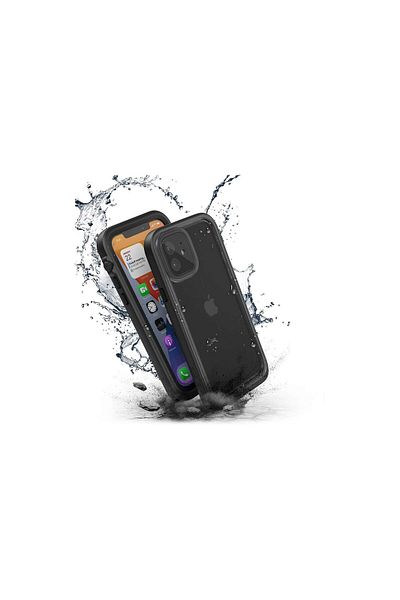 Catalyst Husa Iphone 12 Total Protection Transparent Black (WATERPROOF , CORD)