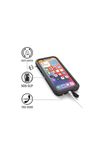 Catalyst Husa Iphone 12 Total Protection Transparent Black (WATERPROOF , CORD)