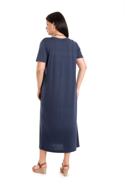 Eranthe Rochie Dama Lunga Tricot, Bleumarin inchis din Viscoza