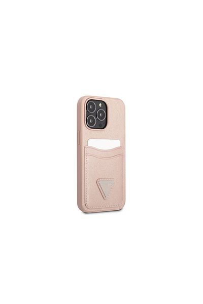 Guess Case Iphone 13 Pro Saffiano Double Card Pink