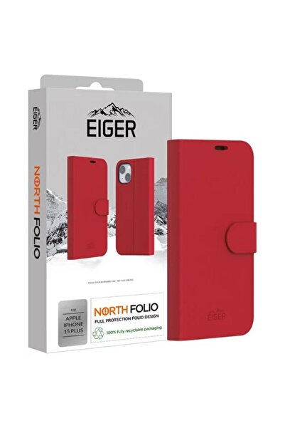 EIGER Husa North Folio Case iPhone 15 Plus Rosu