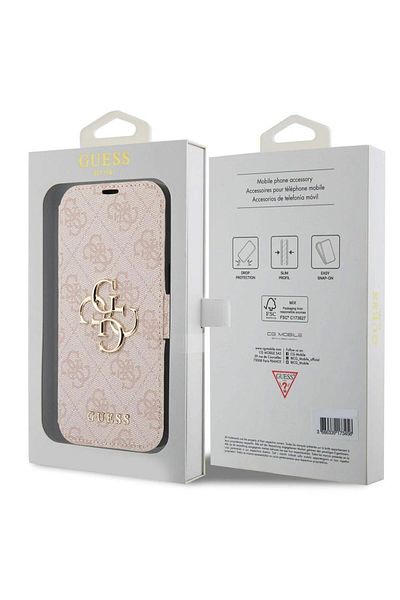 Guess Case Book Pu 4g Metal Logo Iphone 15 Pro Pink