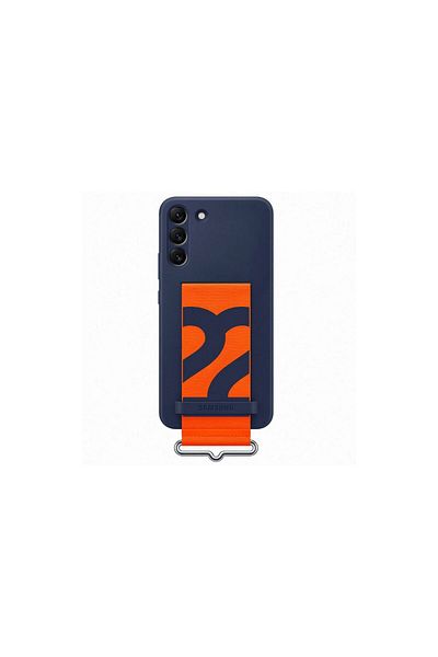 Samsung Original Galaxy S22 Plus Silicone Cover With Strap Navy