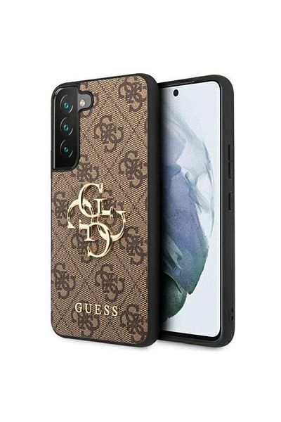 Guess PU 4G Metal Logo Samsung Galaxy S23 Case Brown