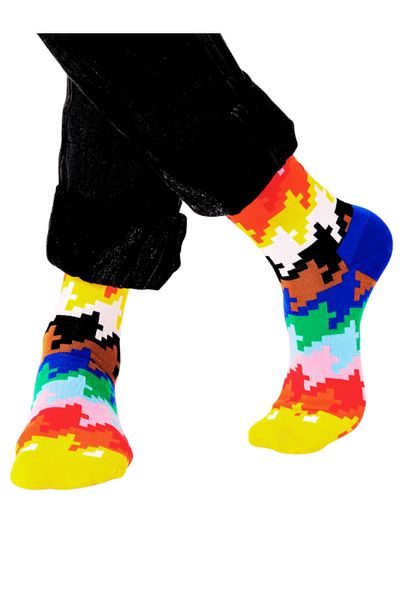 Shuttle Park Ειδική σειρά Happy Colorful Pixel Pattern Socks Διασκεδαστικό άνετο σχέδιο Κάλτσες χωρίς ραφή