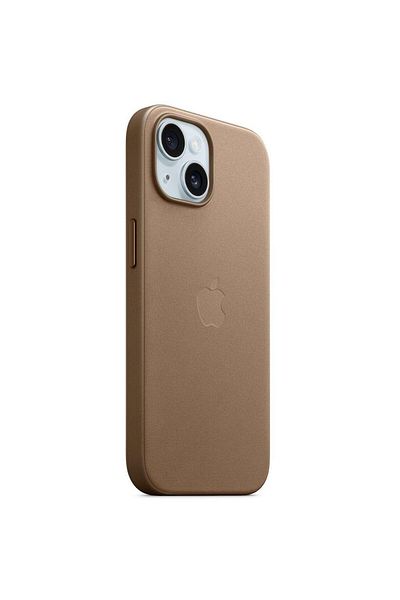 Apple Husa Originala FineWoven iPhone 15 Plus, MagSafe, Taupe
