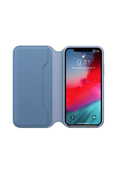Apple Husa Original Iphone X / Xs Leather Folio Cornflower