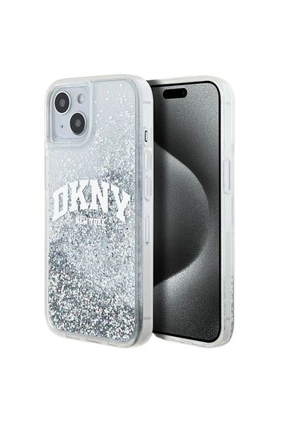 Dkny Case Liquid Glitter Big Logo Iphone 15 / 14 / 13 White