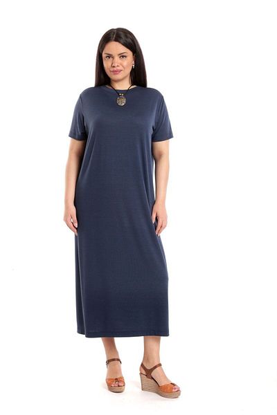 Eranthe Women's Long Knit Dress, Dark Navy Viscose