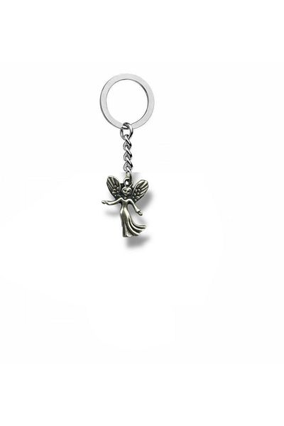 Herşey Nota Unisex Keychain with Minimum Winged Angel Figure – Protective and Elegant Design