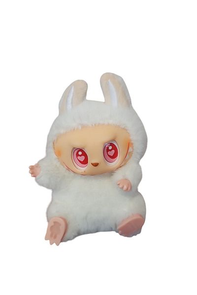 Picodino Breloc plus Labubu Monstru, jucarie de plus 15 cm, material moale premium, Alb