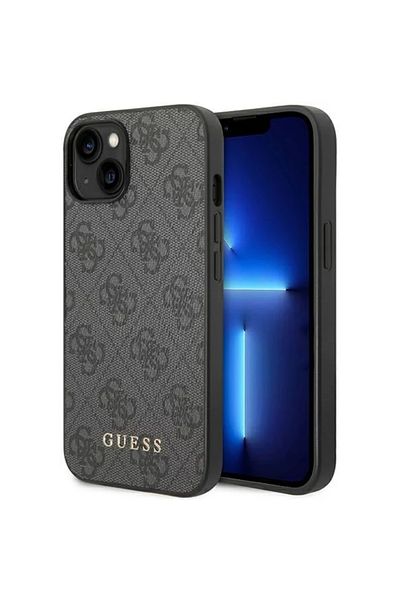 Guess Husa 4g Metal Gold Logo Iphone 14 / 15 / 13 Gri