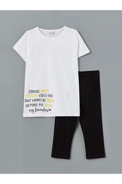 LC Waikiki Lcw Crew Neck Girls T-Shirt & Leggings