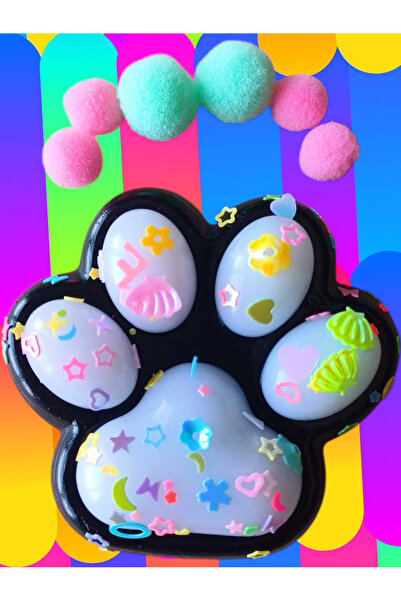 OYUNCAKSAHİLİ Fufu Squishy Kedi Patisi Yıldız Boncuklu Uzar Krm Sukuşi Oyunca...
