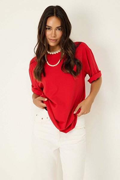 No Matter What Oversized Basic-T-Shirt mit Muster