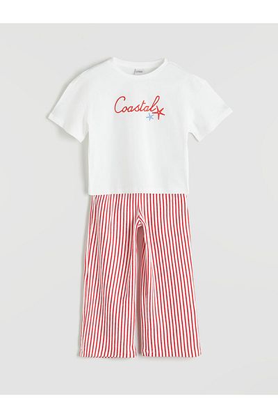 LC Waikiki Lcw Crew Neck Girl's T-Shirt and Pants