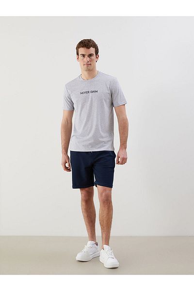 LC Waikiki New Season Crew Neck Κοντό μανίκι εμπριμέ χτενισμένο βαμβακερό ανδρικό Tisort - S5J879Z8