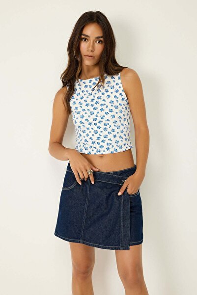 No Matter What Kurzes Tanktop mit Blumenmuster