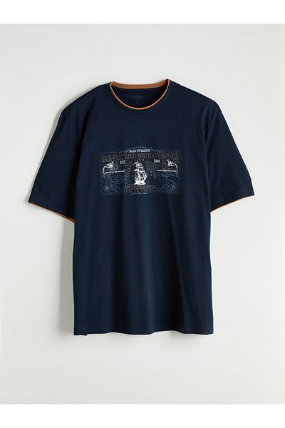 LC Waikiki Crew Neck Printed Combed Cotton Men's T-Shirt
