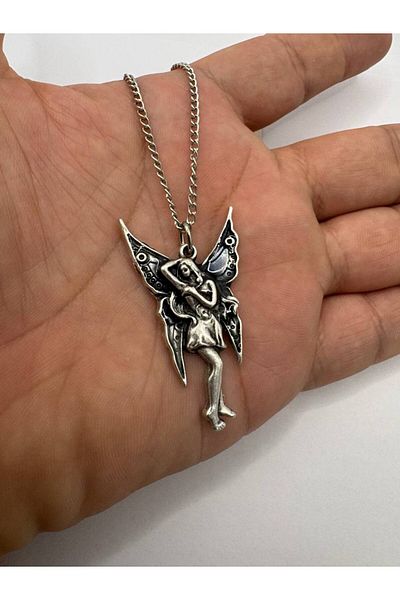 Herşey Nota Unisex Necklace with Fairy Figure – Imagination and Nature Symbol Accessory with 60 cm Chain