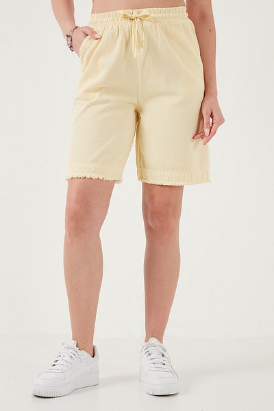 Lela Cotton Standard Fit Normal Waist Tie Pocket Shorts Shorts 668Yp5326