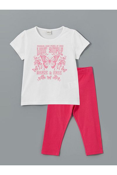 LC Waikiki Crew Neck Girls T-Shirts and Leggings