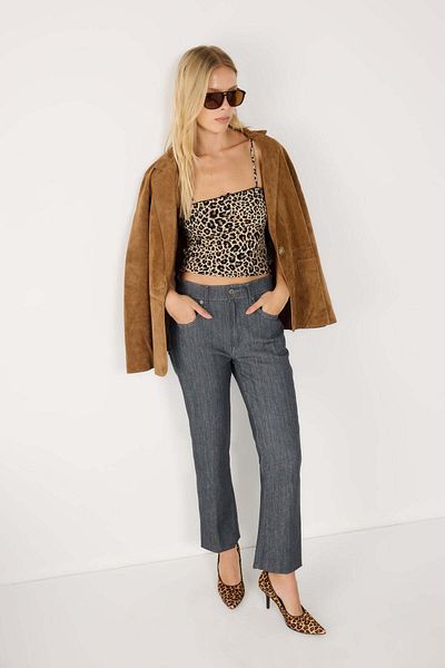 No Matter What Bodysuit mit Trägertop und Leopardenmuster