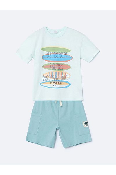 LC Waikiki Lcw Crew Neck Boys T-Shirt and Shorts Fast Fashion