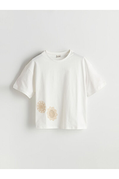 LC Waikiki منتجات فريزن ستور التي لا مثيل لها I تي شيرت بناتي مزين بالزهور وي...