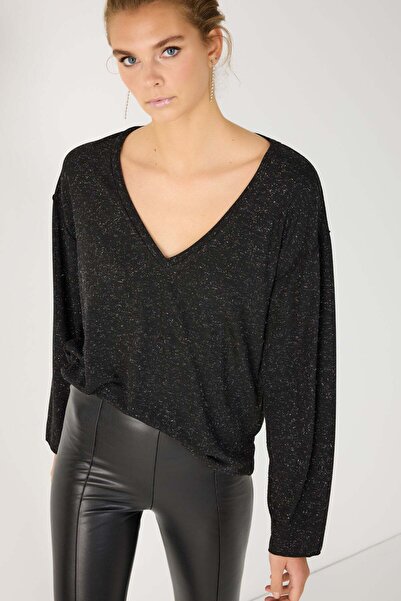 No Matter What Langärmelige Bluse mit V-Ausschnitt