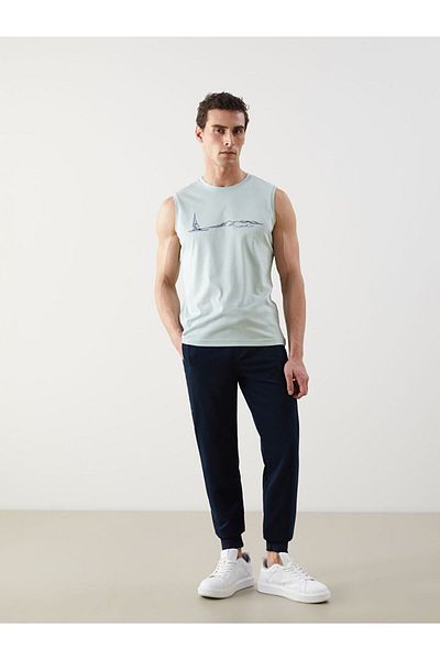 LC Waikiki Ανδρικό αμάνικο μπλουζάκι με στάμπα New Season Crew Neck - S5IS79Z8