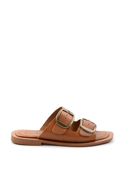 Bambi Taba Leather Women's Slippers K04826053703