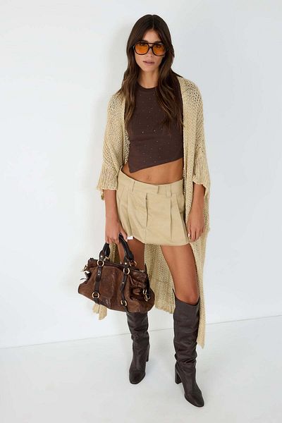 No Matter What Kurzer Bodysuit mit asymmetrischem Schnitt und Steinstickerei