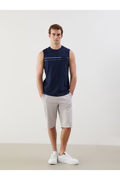LC Waikiki Ανδρικό αμάνικο μπλουζάκι με στάμπα New Season Crew Neck - S5JL75Z8