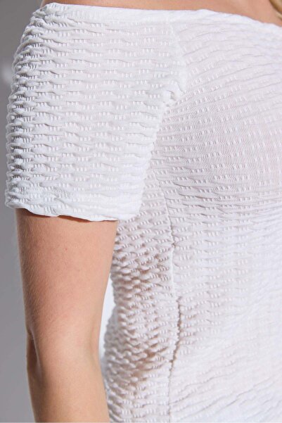 No Matter What Schulterfreie Bluse aus Crêpe-Stoff