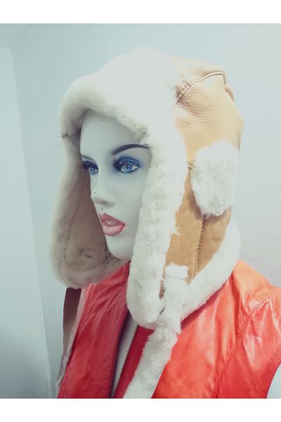 hoaryage 100% истинска пилотска шапка от агнешка кожа с овчи уши