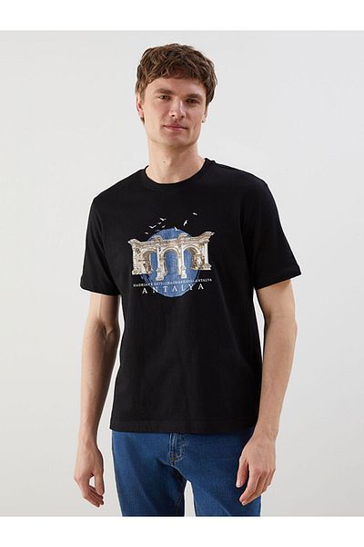 LC Waikiki Crew Neck Antalya Printed Combed Cotton Men's T-Shirt