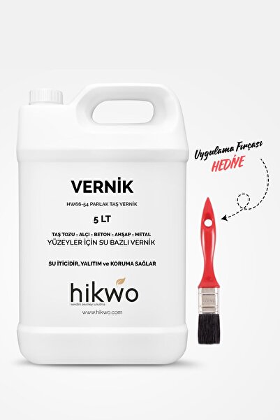 Hikwo HW-66-54 Su Bazlı Çok Amaçlı Vernik 5 KG Ahşap Vernik - Su Bazlı Vernik - Taş Tozu Verniği