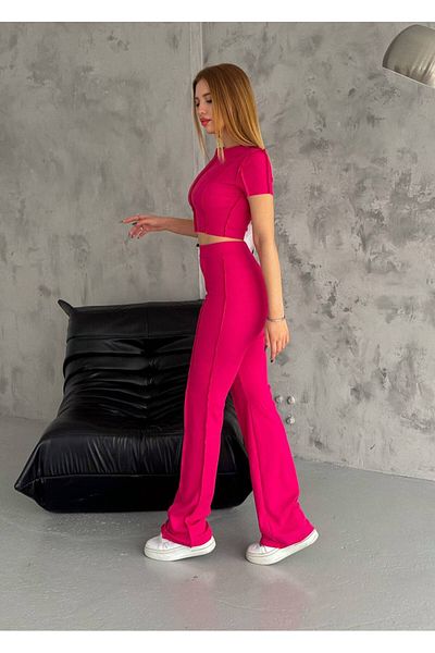 Butik Merrline Women's Short Sleeve Reverse Stitching Double Suit