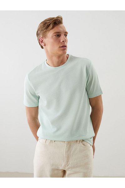 LC Waikiki Crew Neck Short Sleeve Men's Textured T-Shirt
