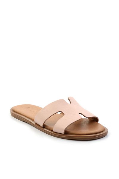 Bambi Nude Leather Women's Slippers K04507430003