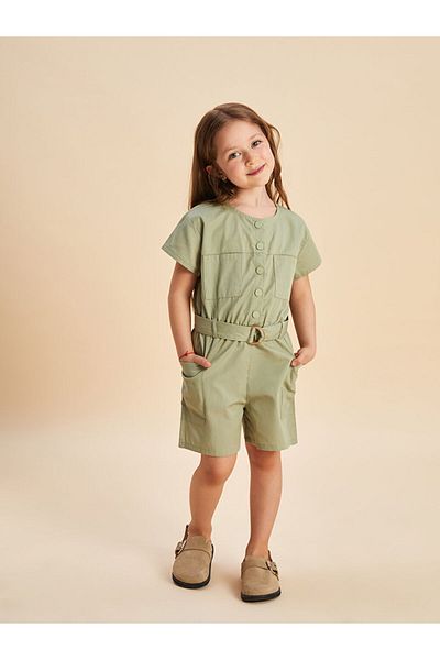LC Waikiki Lcw Crew Neck Basic Girl's Jumpsuit