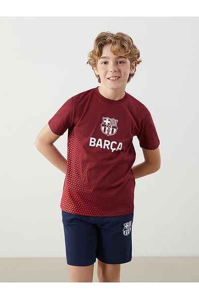 LC Waikiki Crew Neck Printed Boys' T-Shirt and Shorts