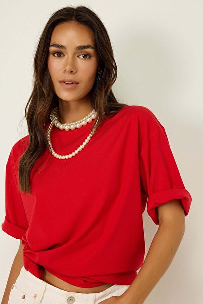 No Matter What Oversized Basic-T-Shirt mit Muster