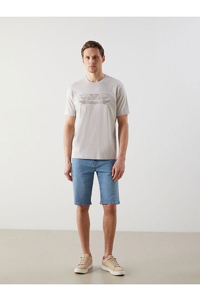 LC Waikiki New Season Crew Neck Printed Combed Cotton Men's T-Shirt - S5K491Z8