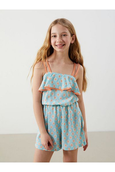 LC Waikiki Square Collar Girl's Jumpsuit