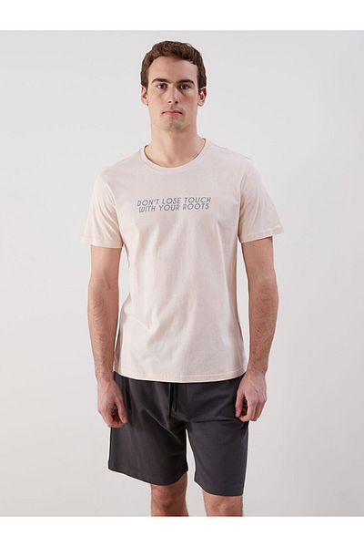 LC Waikiki New Season Crew Neck Printed Combed Cotton Ανδρικό Tisort - S5KO96Z8